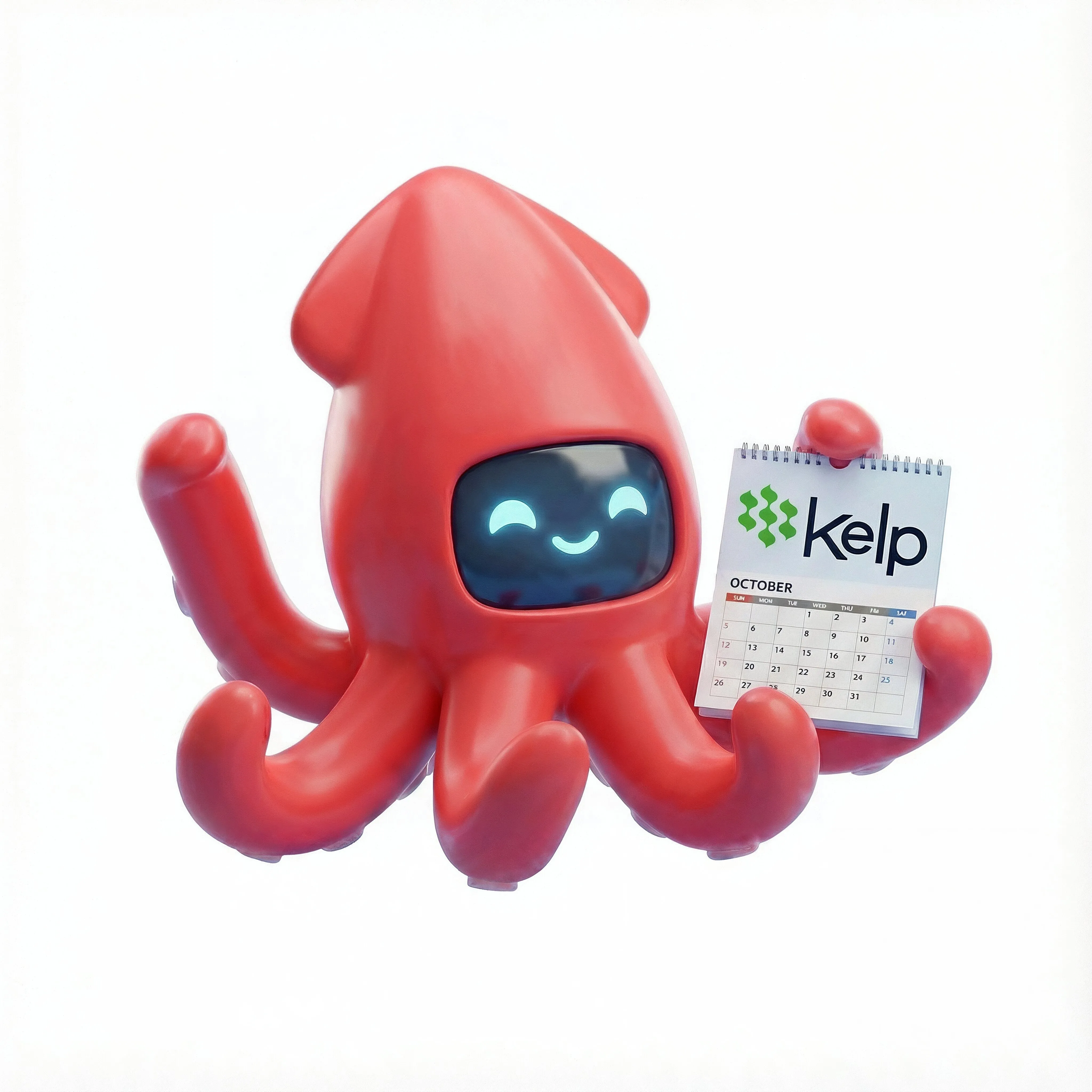 Squid Squidly checking his calendar
