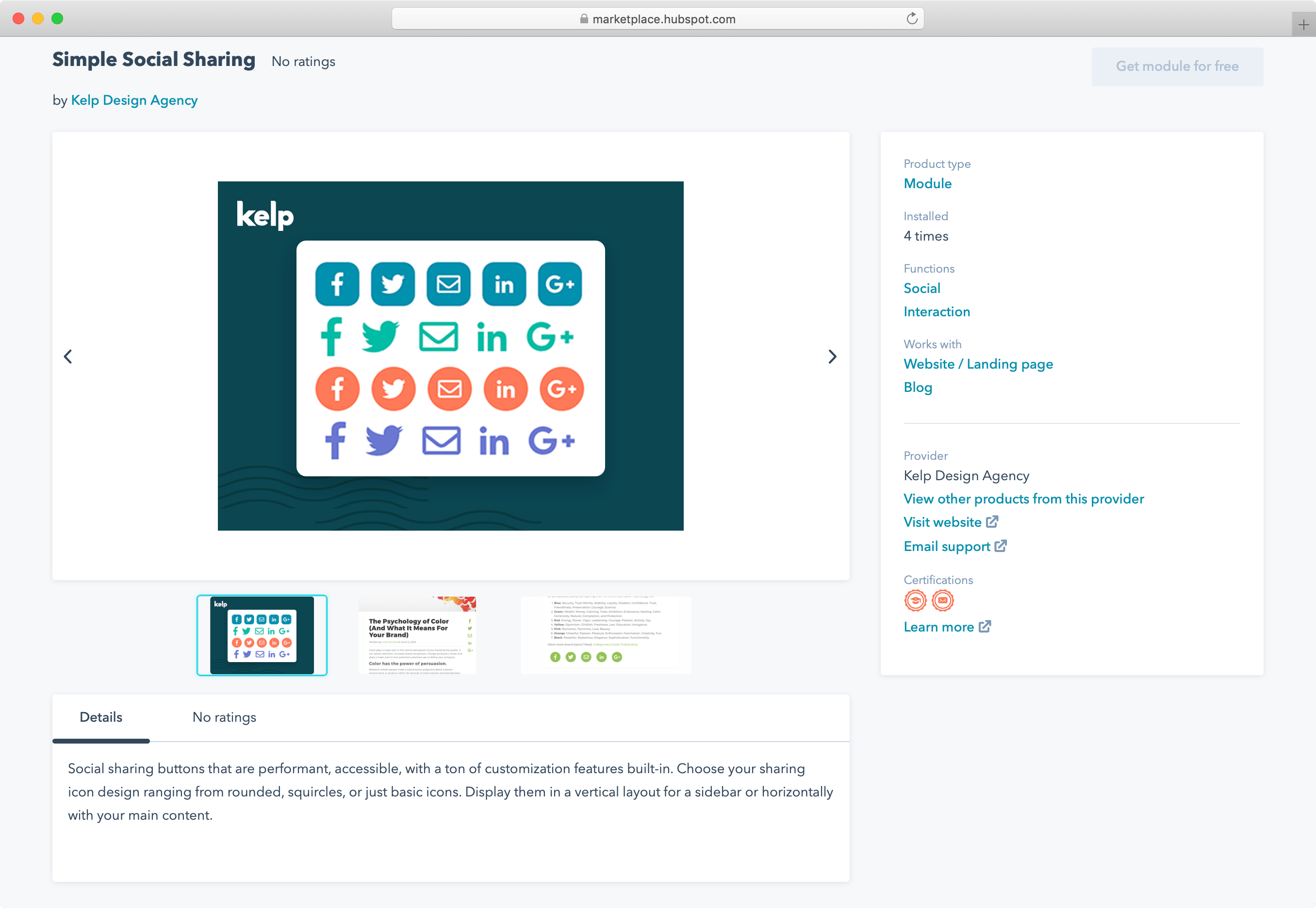 Simple Social Sharing—Free HubSpot Custom Module