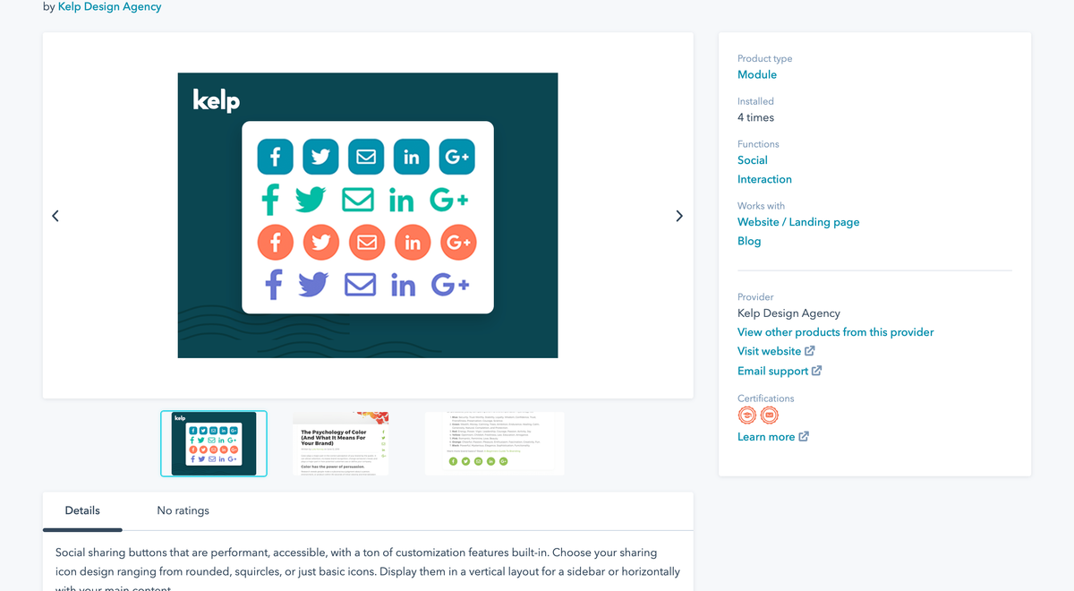 Simple Social Sharing—Free HubSpot Custom Module