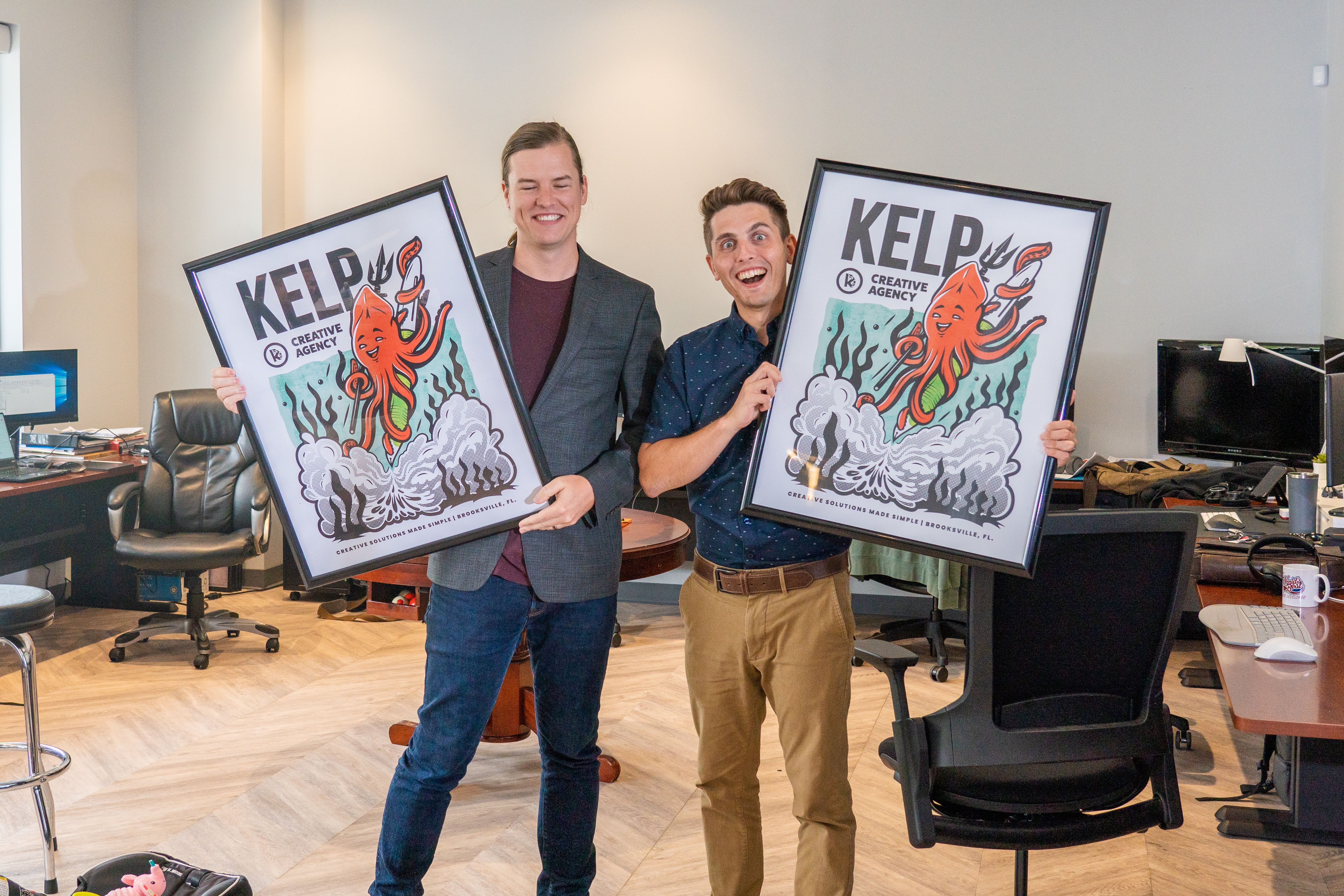 Meeting table set for client collaboration